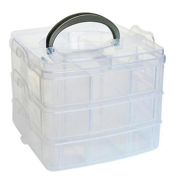 Clear Plastic Craft Beads Jewellery Storage Organizer Tool Box