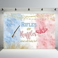 thumbnail image 2 of Boots or Bows Gender Reveal Backdrop Boy or Girl Baby Shower Party Decorations Blue Pink Watercolor Cowboy Boots Pink Bows Photography Background Cake Take Banner Photo Booth Props, 2 of 3