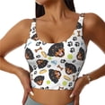 thumbnail image 1 of Fotbe Rottweiler Sujetador Deportivo Largo sin Aros para Mujer con Almohadillas y Soporte Medio, Transpirable y Absorbente, Camiseta Tipo Chaleco o Tank Top-XX-Large, 1 of 8