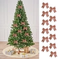 thumbnail image 4 of MMJ Christmas Decorations Pre Tied Bow Ornament Allover Print Fabric Elegant Gift Wrapping Tree Door Holiday Party Accent, 4 of 5