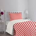 thumbnail image 3 of Ambesonne Candy Cane Quilted Bedspread Set 2 Pcs, Diagonal Red Lines, Twin Size, Red White, 3 of 5