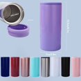 thumbnail image 4 of New Arrivals-304 stainless steel insulation AA-Double Walled Slim For 12Oz Can Stainless Cooler Stainless Can Vacuum Cooler Insulated Holder Glass&Bottle-6.3x2.8x2.8 inches-AA Clearance, 4 of 9
