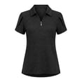 thumbnail image 6 of BXJX Womens Cotton Polo Shirts, Collared V Neck Short Sleeve Summer Golf Tops Black Size M, 6 of 7