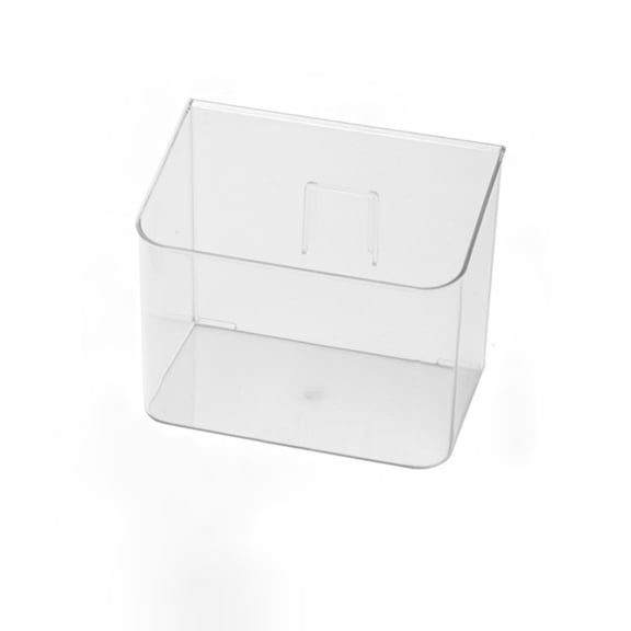 Wall Mounted Storage Organizer, Clear No-Drill Caddy Box with Adhesive for Kitchen