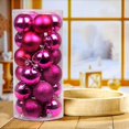 thumbnail image 5 of BSJJY 24Pc 3 Style Plating Christmas Balls,2.4In Christmas Tree Hanging Ball,Shatterproof Christmas Baubles(Boxed),Rose Red, 5 of 5