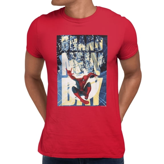 Marvel Spider-Man Brand New Day Men's Spidey Night Swing T-Shirt (Red, S-XXXL)