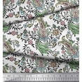 thumbnail image 3 of Soimoi Polyester Crepe Fabric Leaves,Floral & Paisley Block Printed Craft Fabric by The Yard 52 Inch Wide, 3 of 3