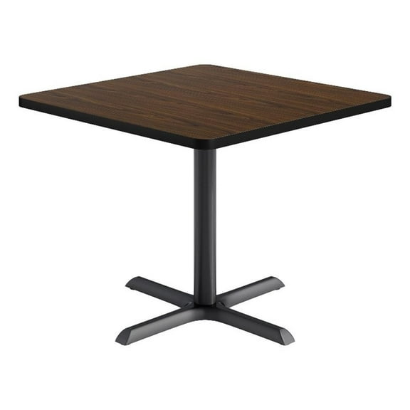KFI Studios 36in Square Dining Table - Walnut Top - Black Base