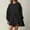 Black, variant on Lilgiuy Trendy Women's Casual Over Sized Sweatshirt Long Sleeve Dress Round-Neck Ladies Patchwork Mini Dresses for Home Leisure