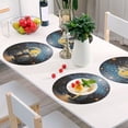 thumbnail image 6 of Ryvnso Cat Polka Dots on Nighte Round Plate Mats Dining Table Placemat Set of 4 for Holiday Decoration, 6 of 7