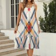 HANSHB Plaid Ribbon 4 Women's Maxi Summer Dress , Loose Suspender Dress