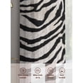 thumbnail image 6 of Black White Zebras Sheer Curtains 45 Inch Length 2 Panels Set - Light Filtering Window Treatments, Vintage Abstract Art Rod Pocket Semi Curtains for Living Room/Bedroom/Kitchen Décor, 104"W x 45"L, 6 of 7