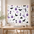 thumbnail image 4 of White Ghosts with Bats and Purple Pumpkins, Playful Minimalist Style for Halloween Decor Lovers, Spooky Wall Art, Halloween Gift, Tapestry Wall Hanging for Bedroom and Dorm, 4 of 5