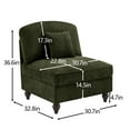 thumbnail image 2 of Newest Multi-Functional Armless Chair, Green Chenille Sofa,Removable Skirt, Convertible 2 Styles, Includes Pillow, Ideal for Apartments, 2 of 9