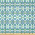 thumbnail image 2 of Ambesonne Moroccan Fabric by the Yard Microfiber, Mosaic Roman Stars, 3 Yards, Green Blue White, 2 of 2