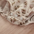 thumbnail image 5 of Newborn Infant Baby Girl Summer Clothes Vintage Floral Romper Square Neck Short Sleeve Bodysuit Jumpsuit, 5 of 6