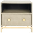 thumbnail image 6 of SAFAVIEH Meilana Glam 1 Shelf 1 Drawer Nightstand, Light Taupe/Brass, 6 of 12