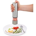 thumbnail image 1 of Molinillo de sal o pimienta - Molinillo de pimienta de cerámica alimentado por batería - Acero inoxidable - Molinillo potente - Luz LED TUNC Sencillez, 1 of 5