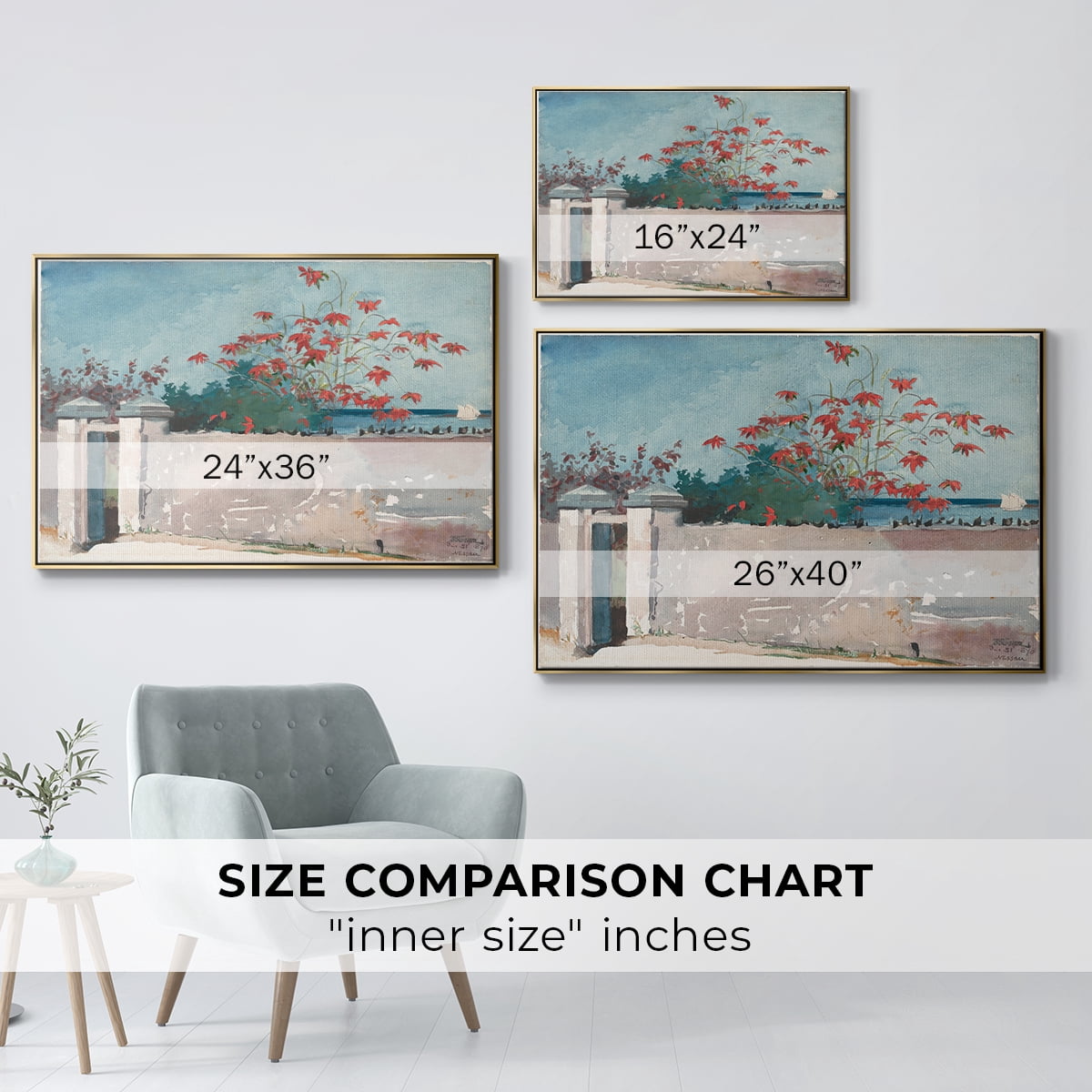 Vintage Landscape-CXXXIII By Wexford Home Framed in Gold Wood Gallery Wrapped Canvas 17 in. x 25 in.