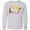 thumbnail image 3 of Inktastic Artist Girl with Easel Long Sleeve Youth T-Shirt, 3 of 5