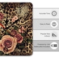thumbnail image 2 of Roses Leopard Print Floral Wall Clock Silent Non-Ticking For Home Office Decor, Decorative Clock Art, 2 of 7
