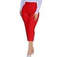 thumbnail image 2 of FNFYFH Liquidation Capris de Yoga de Luxe pour Femmes Pantalons d'Entraînement Ultra Doux, Rouge, 2 of 7
