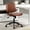 Diamond pattern | PU | Brown, variant on Armless Mid-Back Home Office Desk Chair with Wheels - Height Adjustable 360° Swivel - Diamond-Sewing PU Leather - Walnut Style Wood Back, 300 lb Capacity - Brown (Diamond Design | PU | Brown)