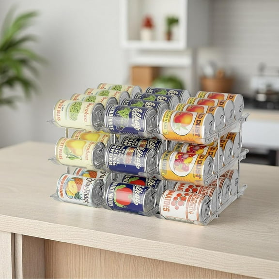 Can Organizer For Pantry Canned Food Storage Rack, Smart Rolling Dispenser Holds Up to 48 Cans