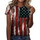 thumbnail image 1 of Camisas de Mujer Casual Impreso Cuello Redondo Manga Corta Superior, Blusa de Moda para Uso Diario Y de Fiesta, 1 of 4