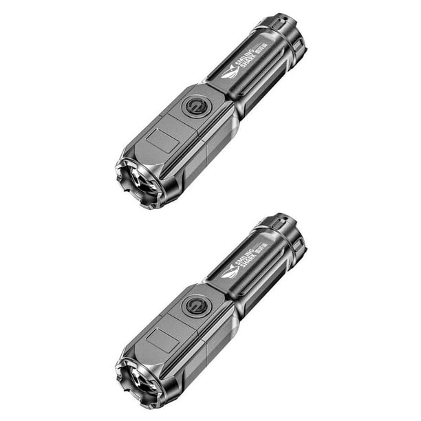 Bearachild Bright Flashlights USB Highlight Outdoor Focusing Lighting Flash Power Torch Waterproof Battery Camping Light 2piezas