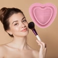 thumbnail image 5 of Unique Bargains 1 Pc Foldable Heart-shaped Makeup Sponge Brush Cleaner Pink, 5 of 5