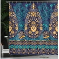 thumbnail image 4 of Ambesonne Paisley Shower Curtain, Flowers and Dot, 69"Wx84"L, Blue Earth Yellow, 4 of 5