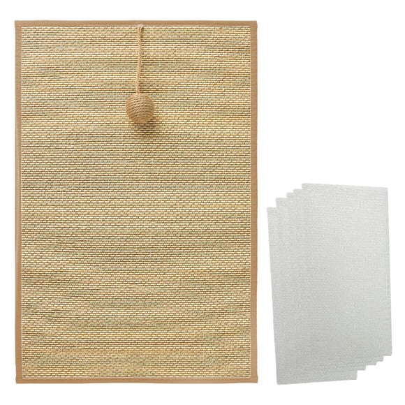 Alfombrilla rascadora para gatos de interior, tablero rascador para gatos, rascador para pared y suelo, alfombra para rascar, tablero rascador para Con bola de sisal