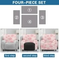 thumbnail image 6 of FKELYI Pink Dog Paw Print Anti-Dust Recliner Slipcover 4 Pcs Reclining Chair Cover Soft Furniture Protector for Single Seat Lounge Armchair for Bedroom Decor, 6 of 7