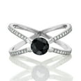 thumbnail image 2 of Gem Stone King 1.73 Ct Round Black Sapphire 925 Sterling Silver Ring (Size 5), 2 of 2