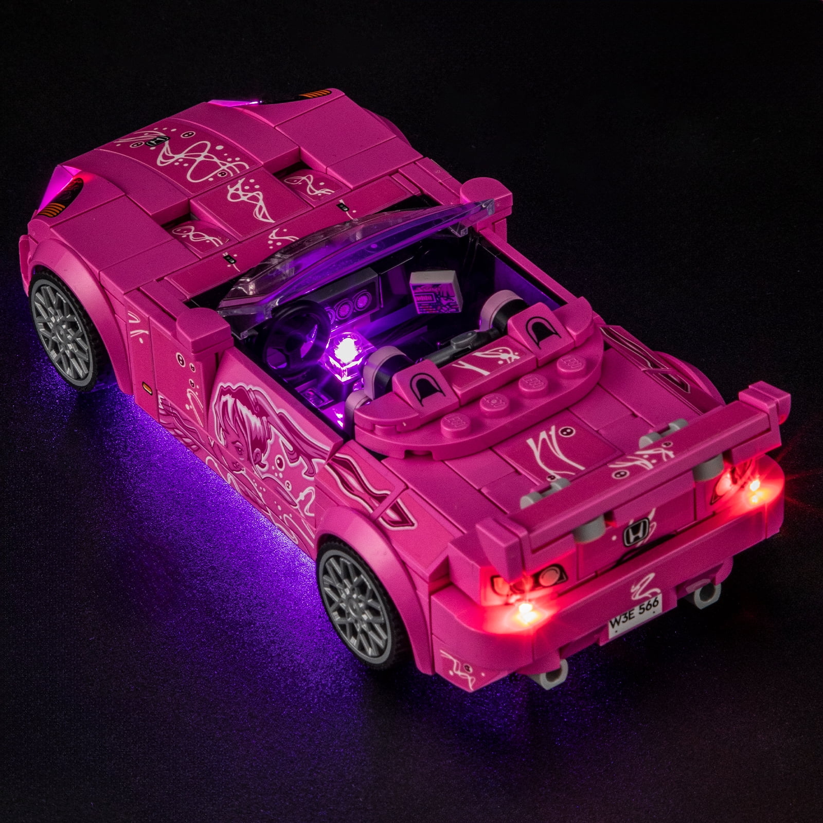 QC Ltbrcik Lighting Set For LEGO Speed Champions 2 Fast 2 Furious Honda S2000 77241 Car Toy for Kids, Boys, and Girls,Not Include Building Blocks.Birthday Gift Idea for Race Car and Movie Fans
