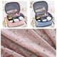 thumbnail image 2 of Neceser de maquillaje de terciopelo para mujer con brocha de maquillaje, bolsillo con cremallera, bolsas de cosméticos de viaje con divisor, bolsa de maquillaje estrellada, C rosa, 11 Feliz Sencillez, 2 of 5