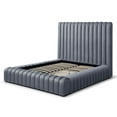 thumbnail image 2 of Avalon Velvet Upholstered Queen Platform Bed in Gray, 2 of 2