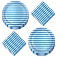 thumbnail image 2 of Oktoberfest Party Supplies - Blue and White Checkered Paper Dinner Plates and Lunch Napkins (16 Plates & Napkins), 2 of 6