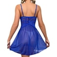 thumbnail image 3 of xiaxaixu Lingerie d'Été pour Femmes Ensembles Sans Manches Dentelle Pure Robe de Nuit avec String à Taille Basse 2PCS, 3 of 6