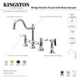 thumbnail image 4 of Kingston Brass KS3795PLBS Restoration Two-Handle 4-Hole Deck Mount Bridge Kitchen Faucet with Brass Side Sprayer in Oil Rubbed Bronze, 4 of 4