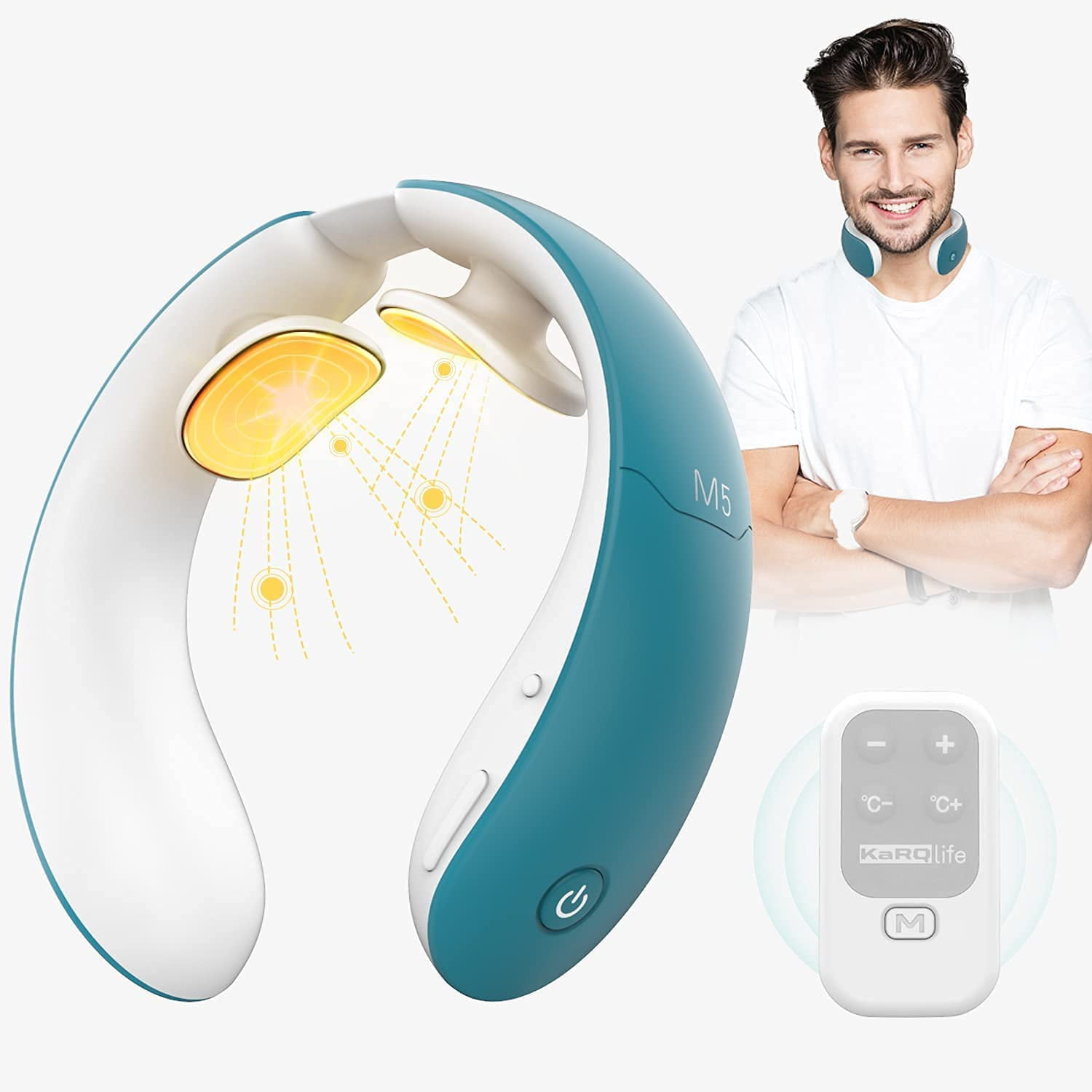 Portable Heated Neck Massager Intelligent Electric Pulse Wireless With  Remote Control For Deep Tissue Massage Pain Relief Unisex - AliExpress