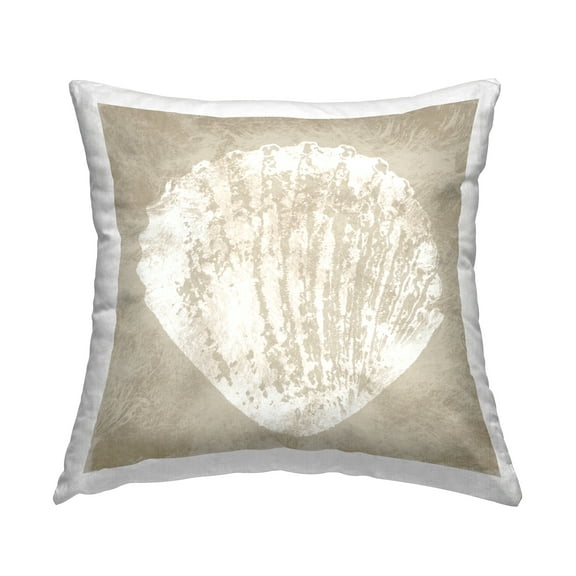 Stupell Industries Sandy Clam Shell Impression Decorative Printed Throw Pillow Design by Carol Robinson.