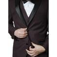thumbnail image 3 of Caravelli Men's Slim Fit T62512U3-Piece Notch Lapel Formal Tuxedo Suit Set -Wine - 46 Regular, 3 of 6