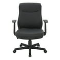 thumbnail image 6 of Mid-Back Managers Office Chair with Flip Up Arms in Black Faux Leather, 6 of 8