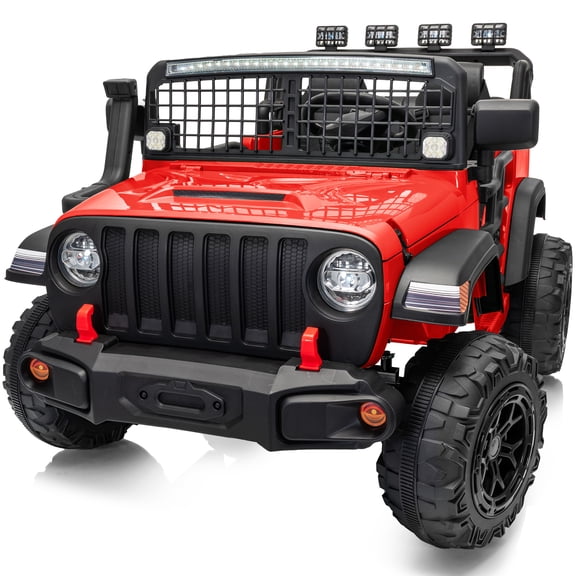 Hikiddo 24V 2 Seater Ride on Car, 4WD Electric Ride on Car Toy for Big Kids - Red