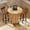 Natural, variant on Round Bar Table 40" High – Wood Bistro Pub Table with Metal Ring Footrest – Tall Cocktail Table for Home Bar & Kitchen (Table Only)