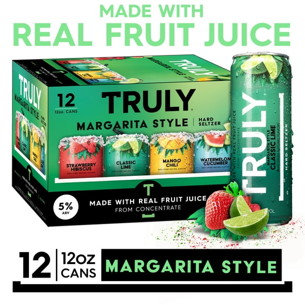 TRULY Hard Seltzer Margarita Style Variety Pack, 12 Pack, 12 fl. oz. Cans