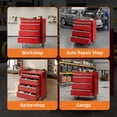 thumbnail image 6 of Rolling Tool Cabinet with 4 Drawers Mobile Toolbox with Lock and Drawer Liners Durable Garage and Workshop Organizer on Wheels Red, 6 of 9