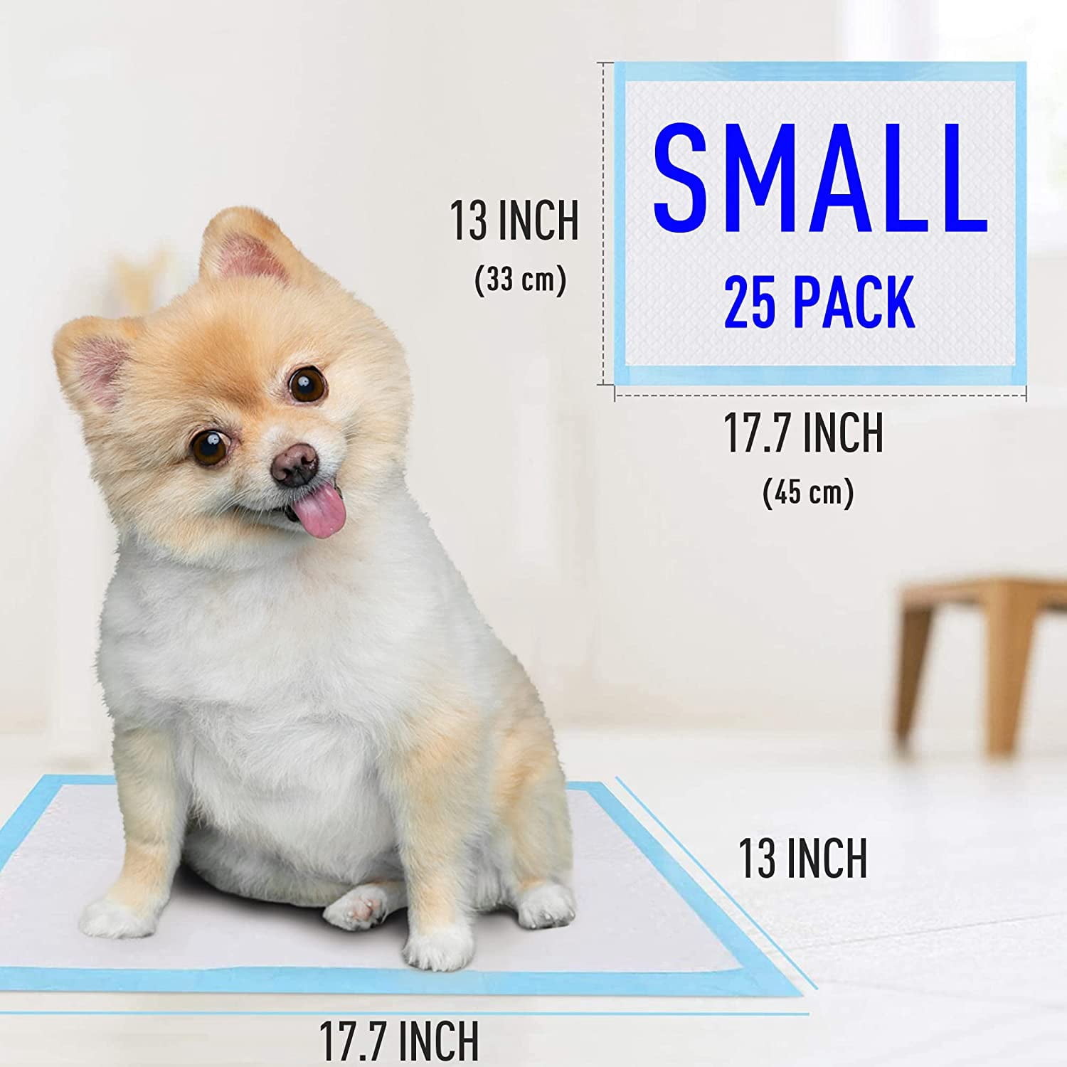 Dog and Puppy Training Pads,Potty Pads, Dog Pads Diapers Leak-Proof 6-Layer Pee Pads with Thicker Materials with Quick-Dry Surface for Potty Training - S Size for Small Dogs Pee Pads